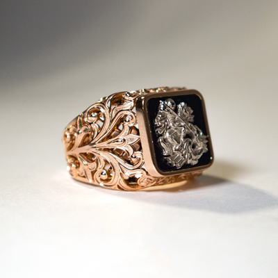 Печатка с ониксом Георгий Победоносец