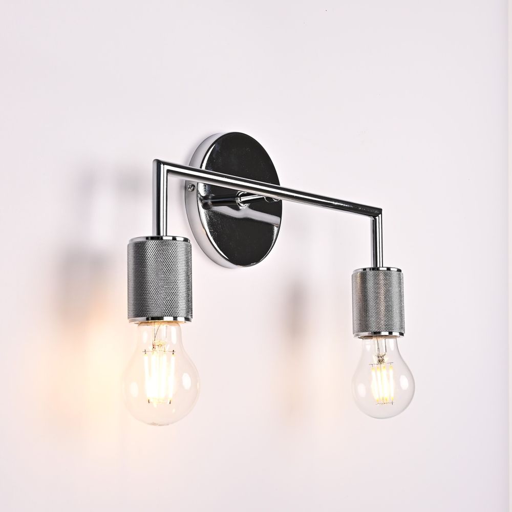 Бра Rh Utilitaire Double Sconce Silver By Imperiumloft