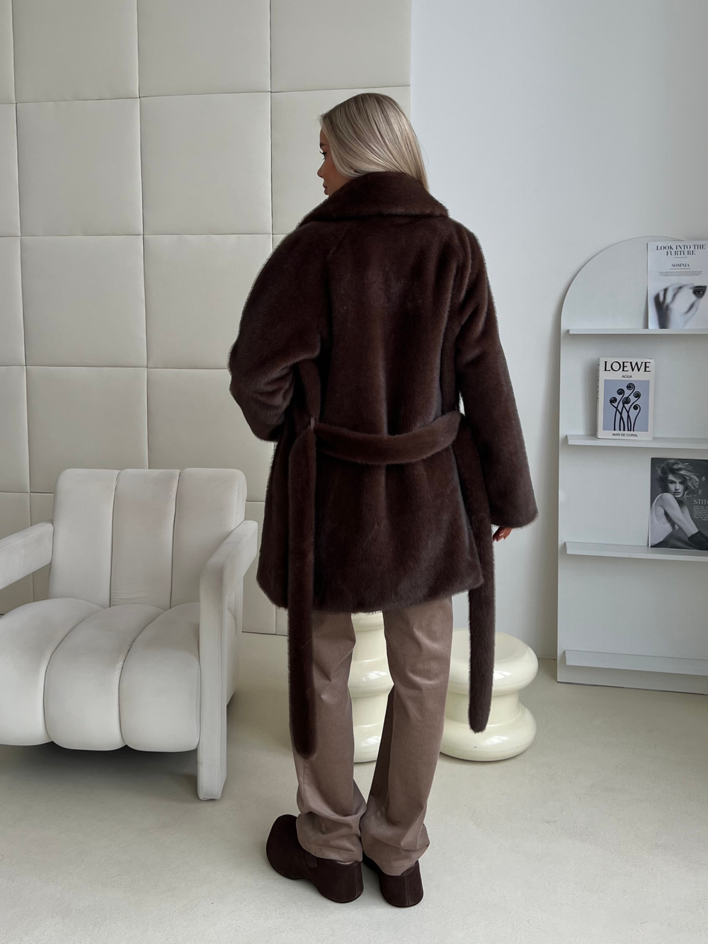 Шуба Lux миди горький шоколад