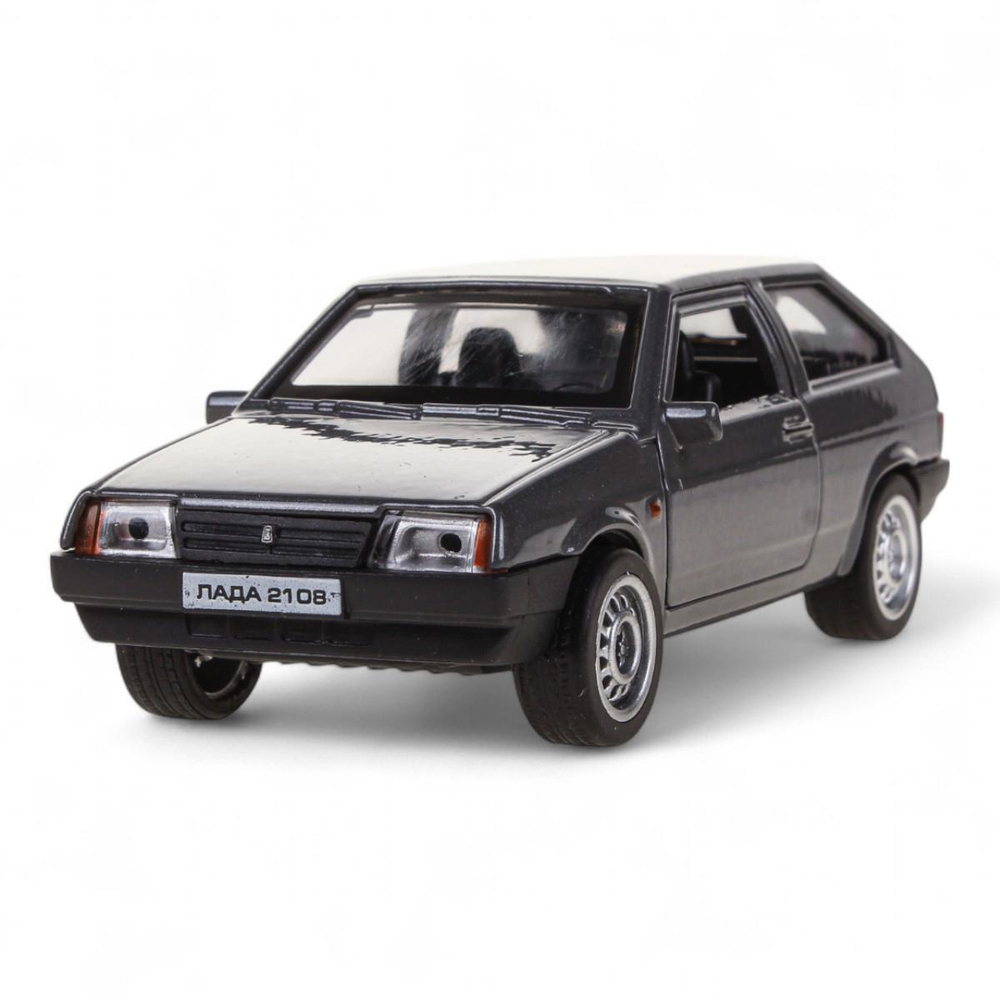 Модель ин. мет. "Lada-2108 Спутник" 12см. двери, багаж, серый, в коробка 2108-12-GY (Технопарк)