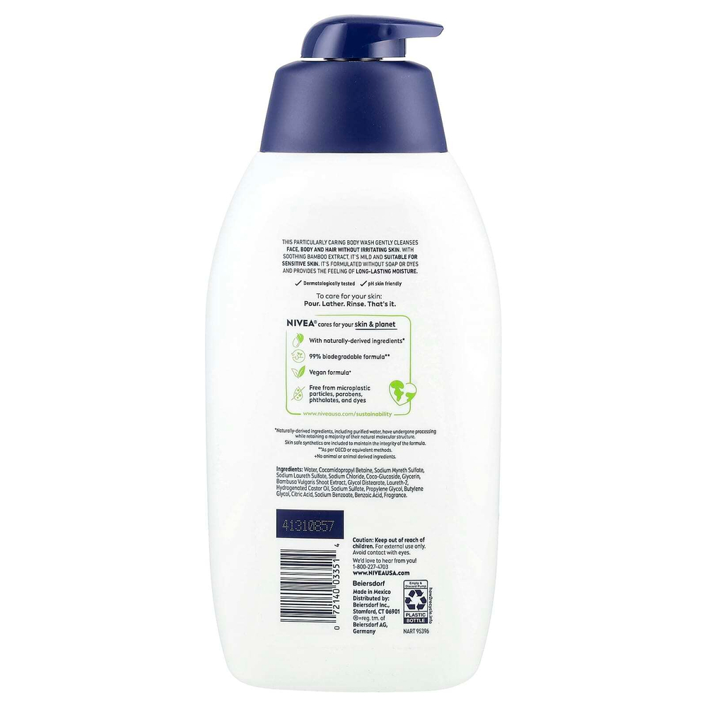 Nivea, Гель для душа для чувствительной кожи с экстрактом бамбука, 887 мл (30 жидк. унц.)