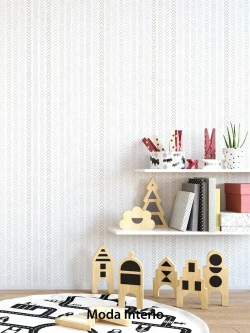Обои флизелиновые виниловые, геометрия на белом, ковер, мешковина, метровые, для спальни, Arrow (Moda interio)