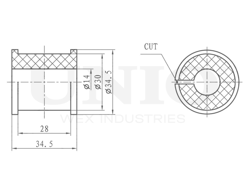 Втулка заднего стабилизатора UNIO RMP-10207