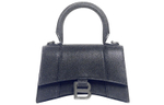 Balenciaga Hourglass Shimmery Material With Sheepskin Hourglass Bag, Crossbody Bag, Clutch Regular Women"s Black