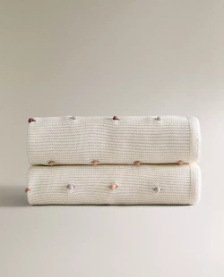 ZARA HOME ДЕТСКИЙ ТРИКОТАЖНЫЙ ПЛЕД, РАЗНОЦВЕТНЫЙ