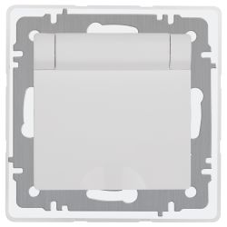 Розетка Intro Accent 6-209-01 , 2P+E Schuko с крышкой штор., 16А-250В, IP44, СУ, AL/CU, белый
