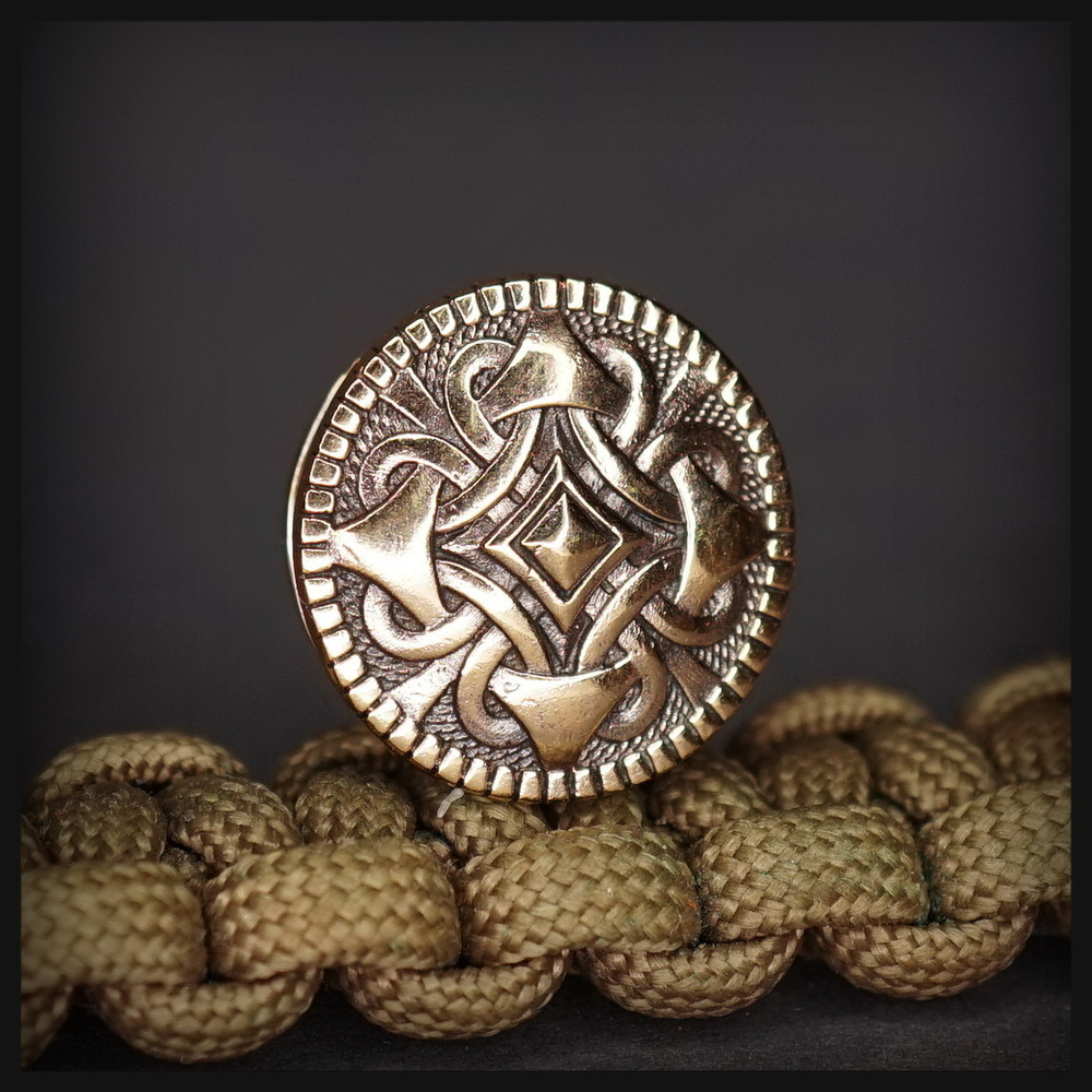 Бусина - вставка для браслета из паракорда "Норд" , бронза