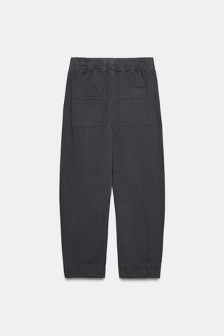 ZARA БРЮКИ С ЭЛАСТИЧНЫМ ПОЯСОМ, АНТРАЦИТОВО-СЕРЫЙ