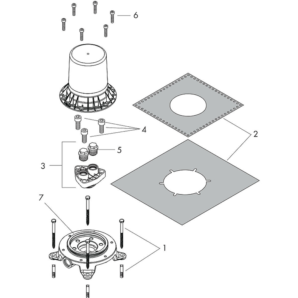 Скрытая часть для напольного смесителя ванны Hansgrohe 10452180