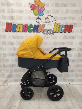 Коляска модульная Indigo Charlotte Sity cs 08 (т.серый+желтый)