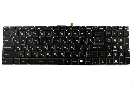 Клавиатура для ноутбука MSI GT72 GS60 GS70 GP62 GL72 GE72 черная, с белой подсветкой