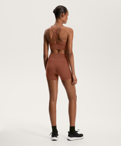 OYSHO Облегающие шорты Comfortlux с высокой посадкой длиной 10 см, терракотовый