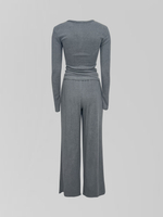 Костюм Agdali brand 1032 однотонный из лонгслива с пуговицами и широких штанов