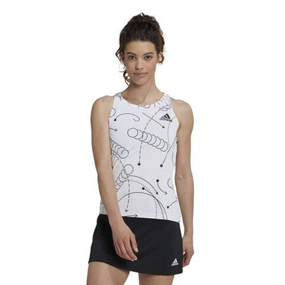 Женский топ теннисный Adidas Club Graphic Tank - white