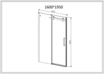 Душевая дверь Комо-Н (Como-N) VDS-4CN160CLB, 1600, черный, стекло прозрачное