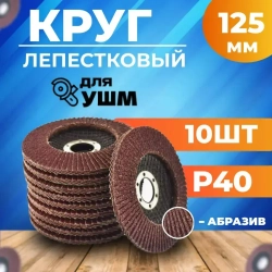 Круг лепестковый торцевой 125 x 5 x 22; P40