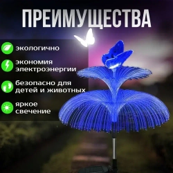 Уличный светильник, светодиодный садовый, бабочка, уличный фонарь для освещения дома сада и дачи