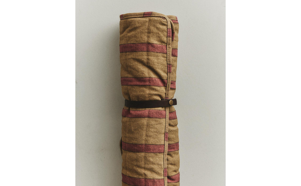 Zara Home плед из хлопка, горчичный, в полоску, 70x100 см