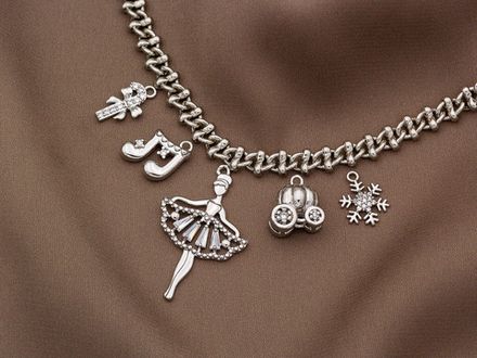 Подвеска "Балерина" 30,5мм, со стразами и кристаллами