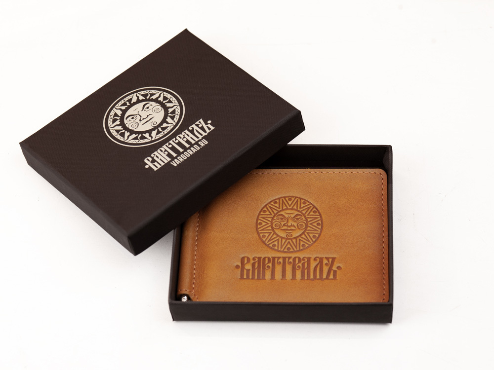 Зажим для денег Варгградъ желтый "Солнце"