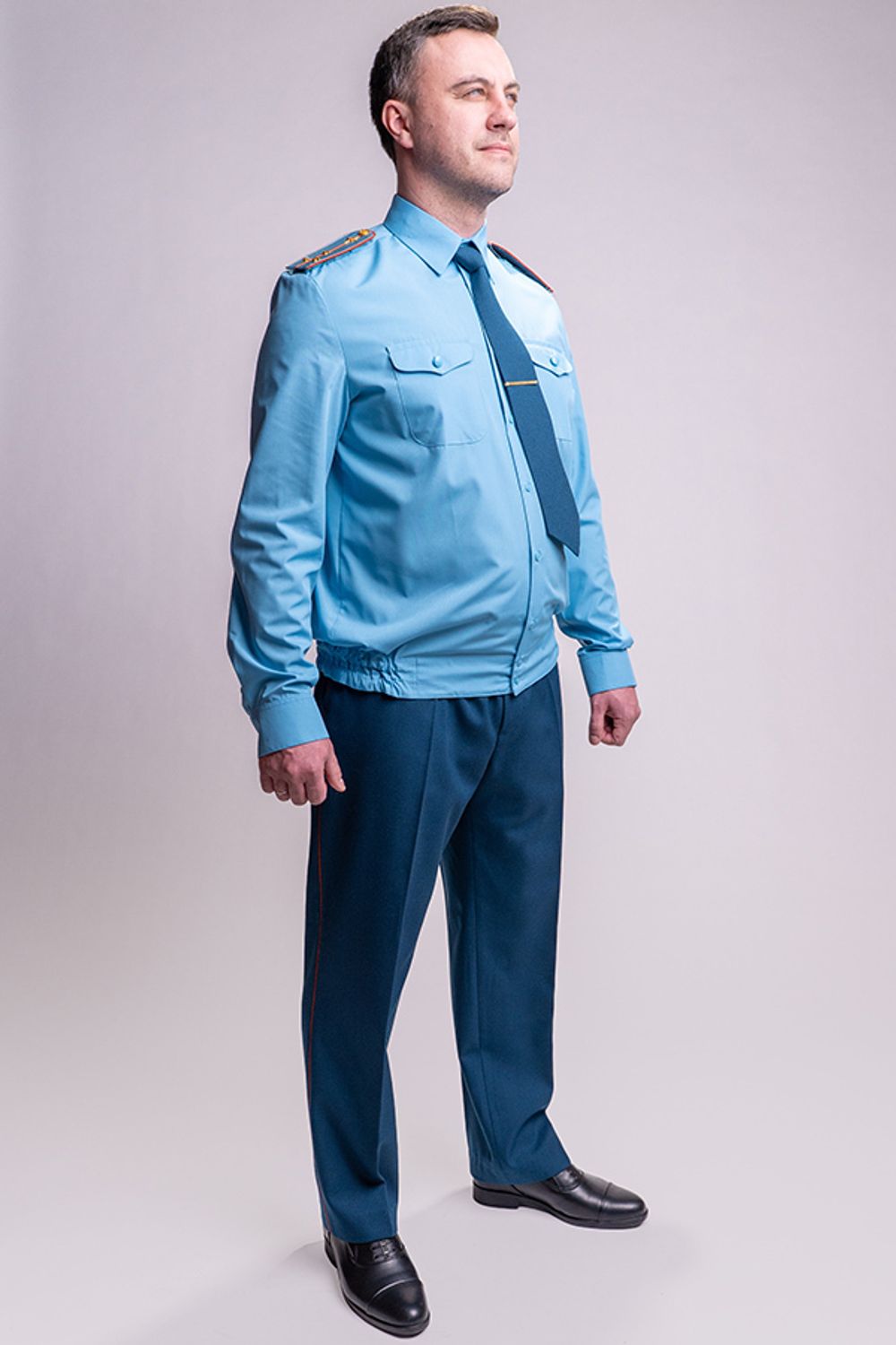 Рубашка МЧС мужская голубая, длинный рукав