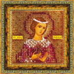 ема: Религия, иконы, святые¶Техника: Вышивание бисером¶Размер: 6,5х6,5см (в рамке 9х9 см)¶Основа: Тк