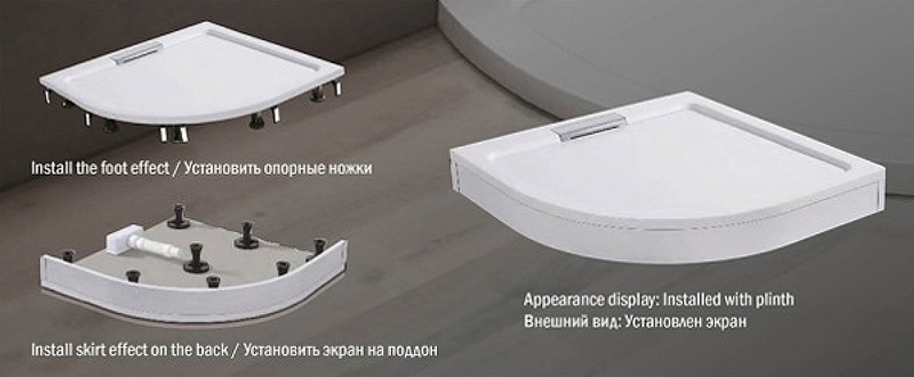 Душевой поддон из искусственного камня WeltWasser WW TRR 90 STONE-WT 90x90 10000004357 Белый