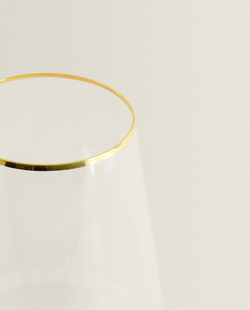 ZARA HOME БОКАЛ ДЛЯ ВИНА ИЗ БОГЕМСКОГО ХРУСТАЛЯ В ЗОЛОТОЙ ОПРАВЕ