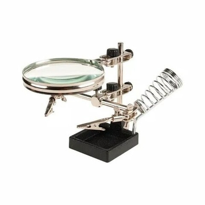 Набор  для пайки  третья рука+лупа  * 508