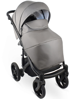 Детская коляска Bexa Ideal Eco 2 в 1 IE05 черный+св.серая кожа
