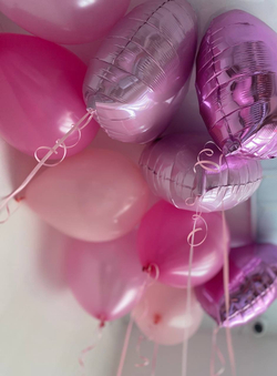 Воздушные шары в коробке розовые №2743