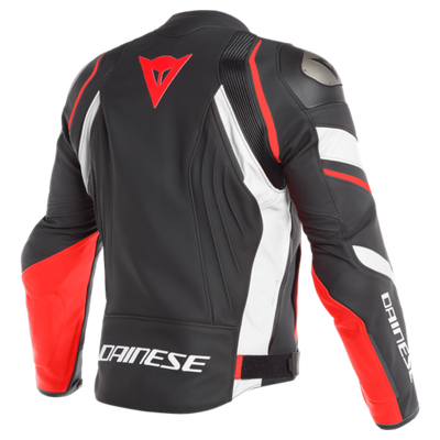 Мотокуртка кожаная Dainese Avro 4 Black-Matt/White/Fluo-Red, XL
