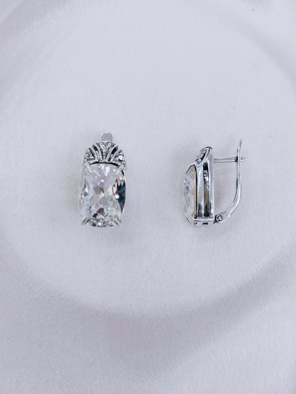 "Гололед" серьги в серебряном покрытии из коллекции "Погода" от Jenavi с английским замком