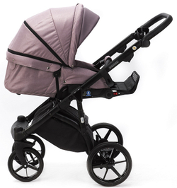 Детская коляска Adamex Bibione 2 в 1 BI-PS21/A (СЕРО-РОЗОВ+СИРЕНЬ ПЕРФ.КОЖА)