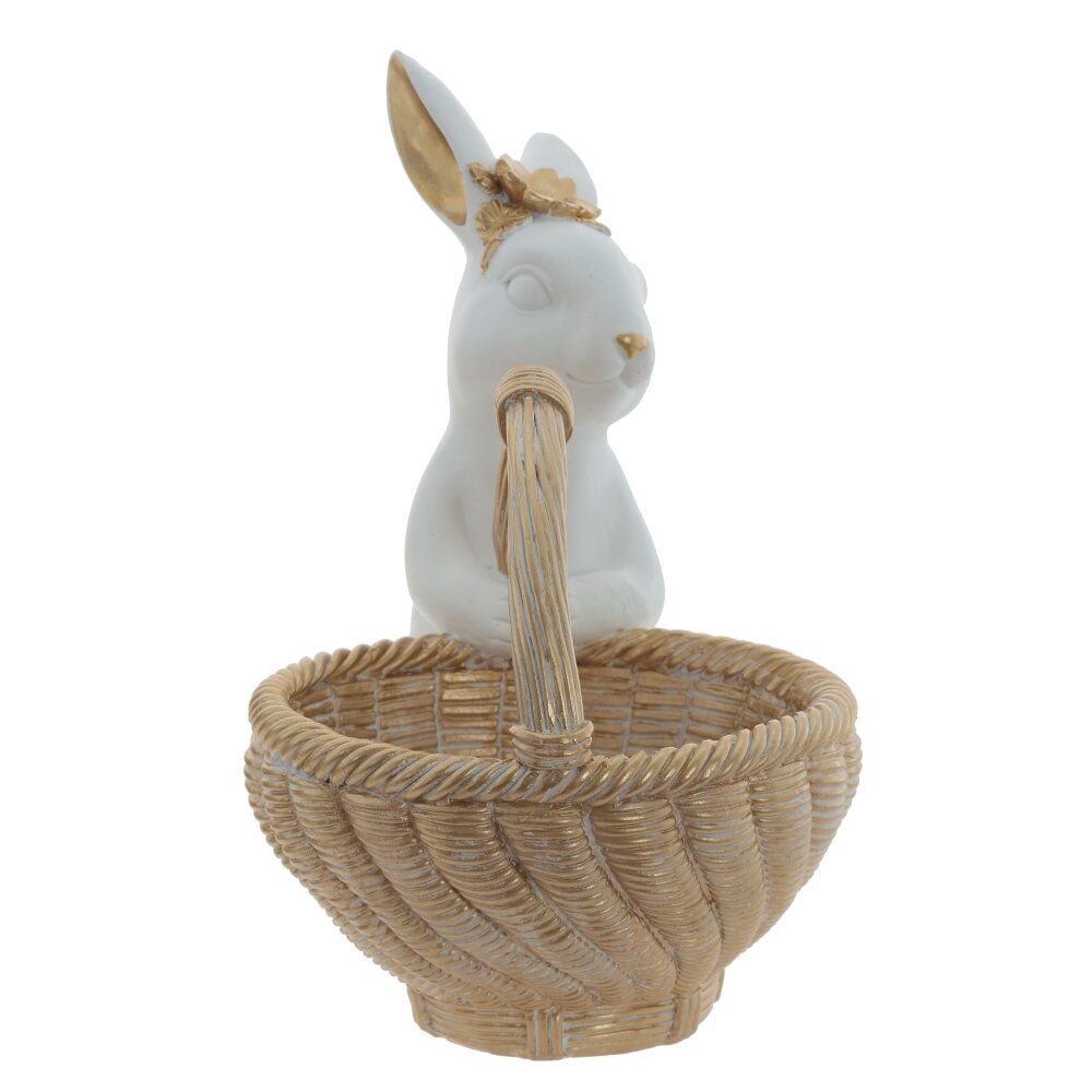 GAEM Фигурка декоративная "Заяц с корзиной", L24 W15 H24 см