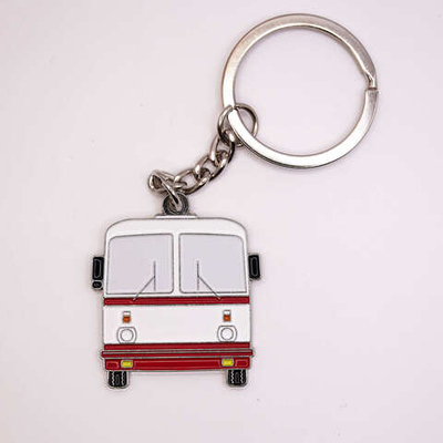 Брелок автобус ЛАЗ 695Н с красной полосой