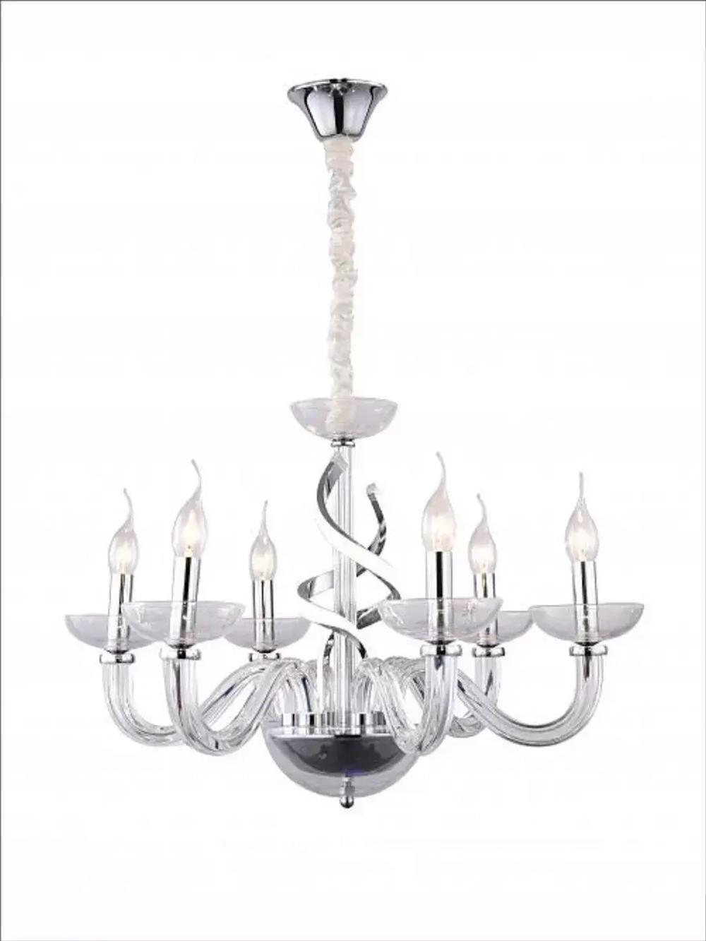 Люстра подвесная 6 свечей со светодиодной подсветкой