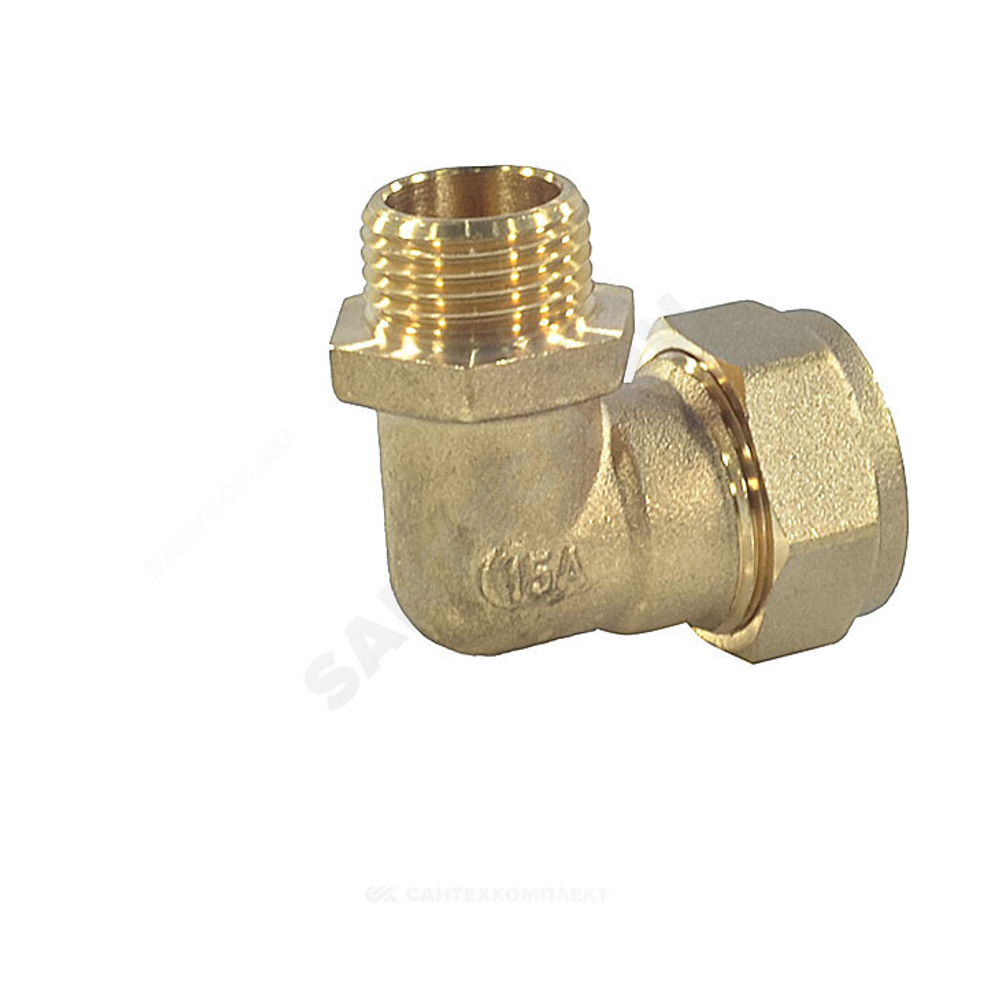Угольник латунь 90гр 15Aх1/2" обжим/НР STAHLMANN SEML1501/2BEF