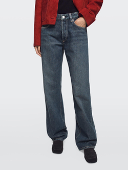 Massimo Dutti Джинсы средней посадки с широкими штанинами, средне-синий