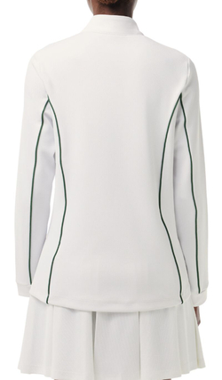 Женская теннисная куртка Lacoste Slim Fit Quarter-Zip Sweatshirt - white/green
