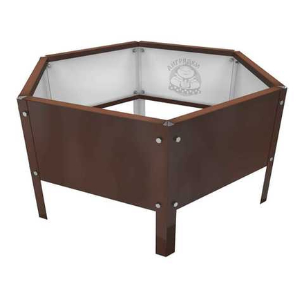 Клумба многоугольная оцинкованная с ножками 1 ярус  RAL 8017 Шоколад