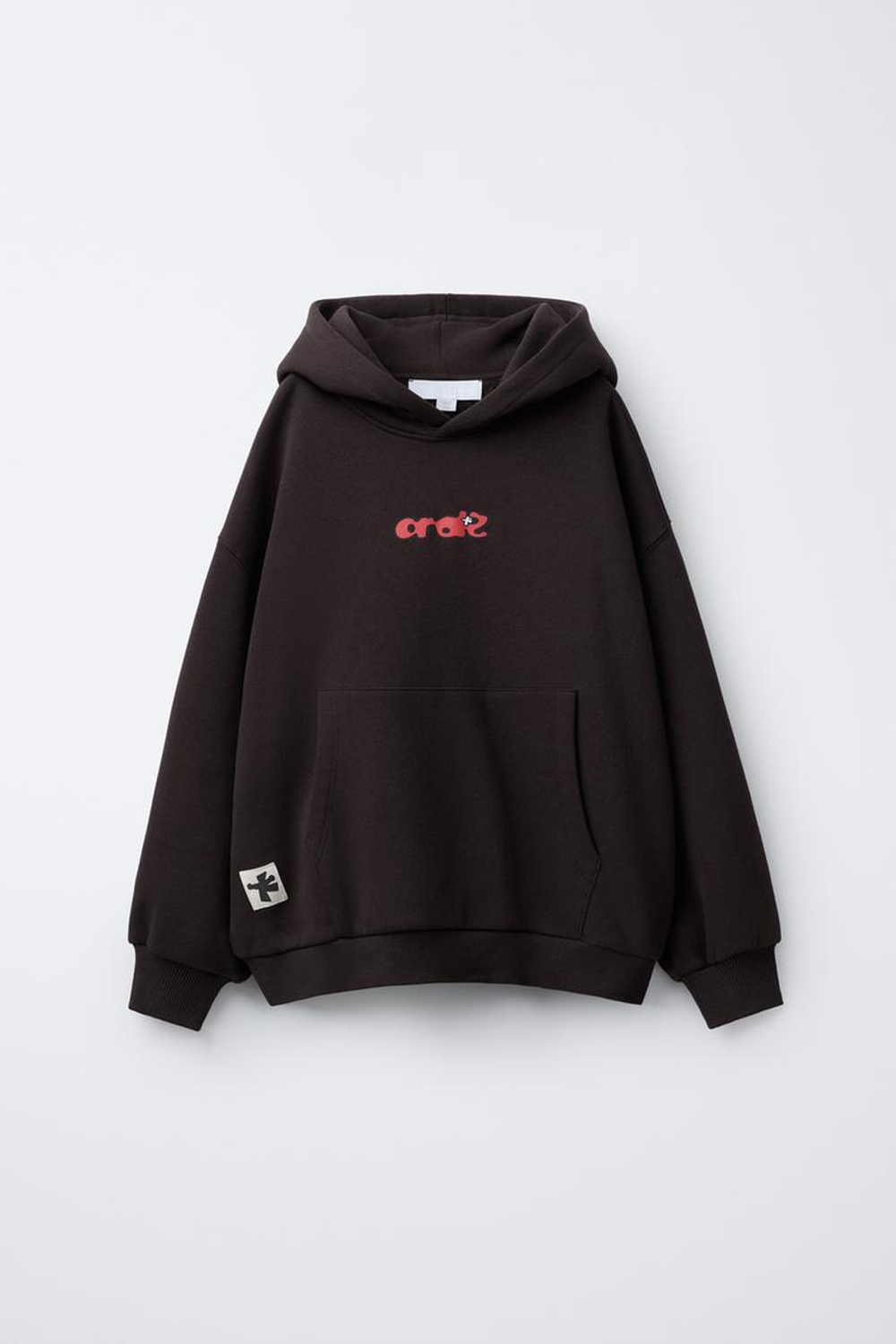 ZARA ХУДИ С ПРИНТОМ, ШОКОЛАДНЫЙ