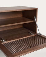 Тумба под ТВ Beyla из ясеня с отделкой под орех