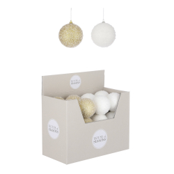 Набор шаров 24шт 8см House of Seasons золото/белый заснеженный в ассортименте 2 вида