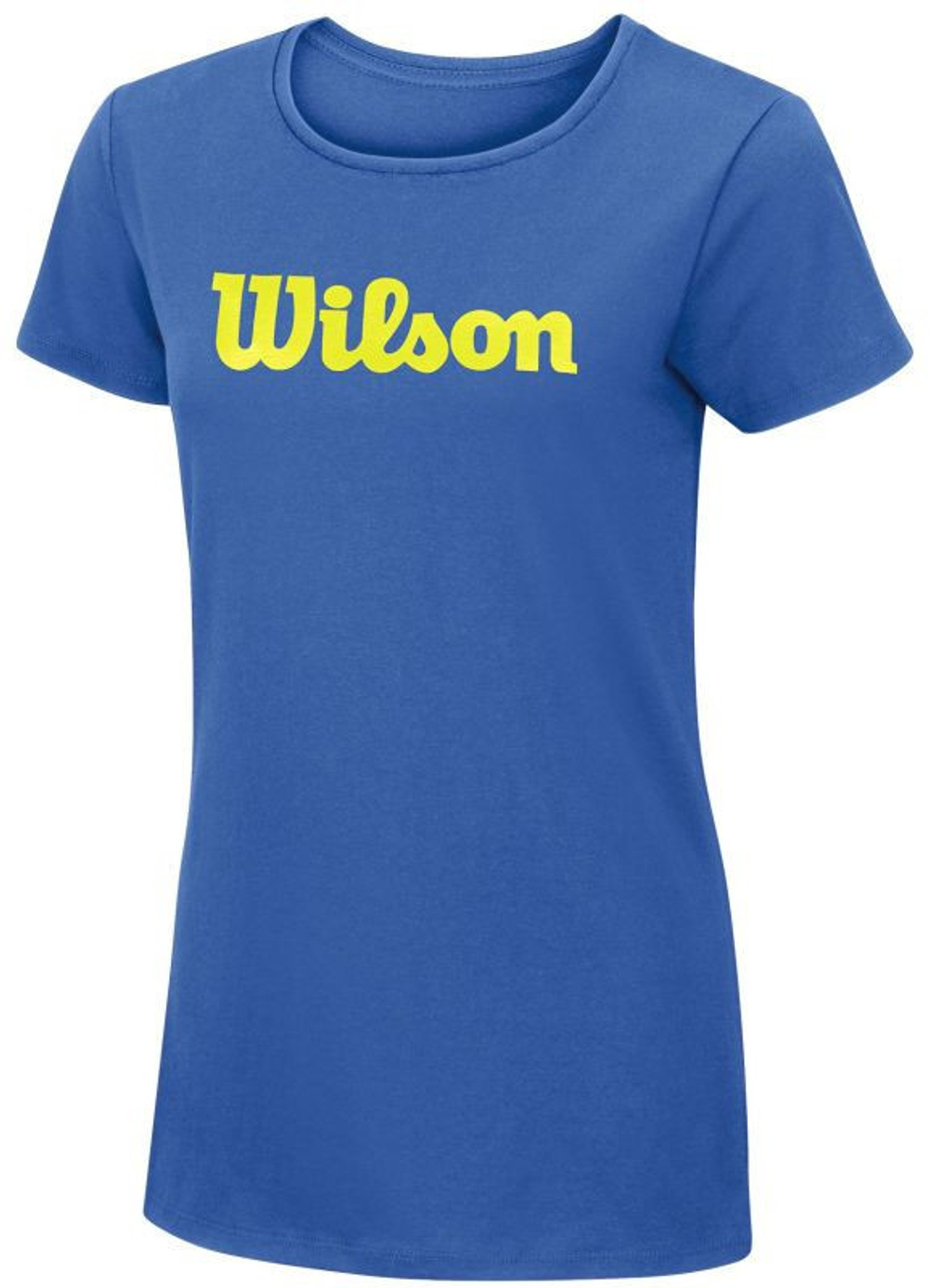 Женская футболка теннисная Wilson W Script Cotton Tee - regatta/yellow