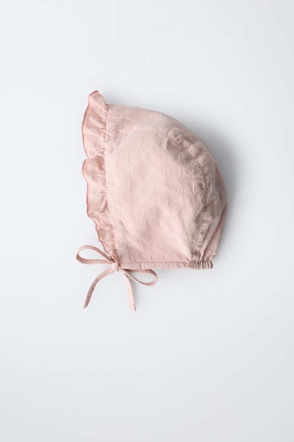 ZARA ЧЕПЧИК С ВЫШИВКОЙ И ОБОРОЧКАМИ, ПУДРОВО-РОЗОВЫЙ