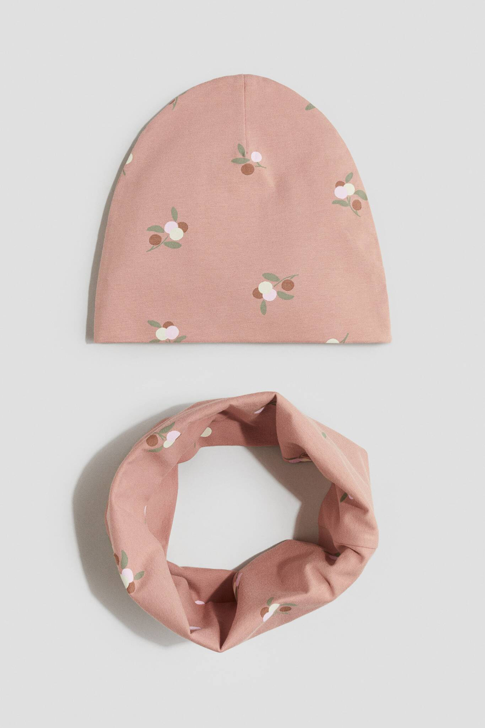 H&M Комплект из шапки и снуда, пыльно-розовый