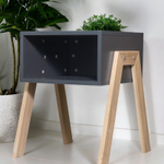 Тумба прикроватная 44х48х55, Мунк, напольная, в спальню и прихожую, с ножками из дуба, без ящика, черный, Dipriz