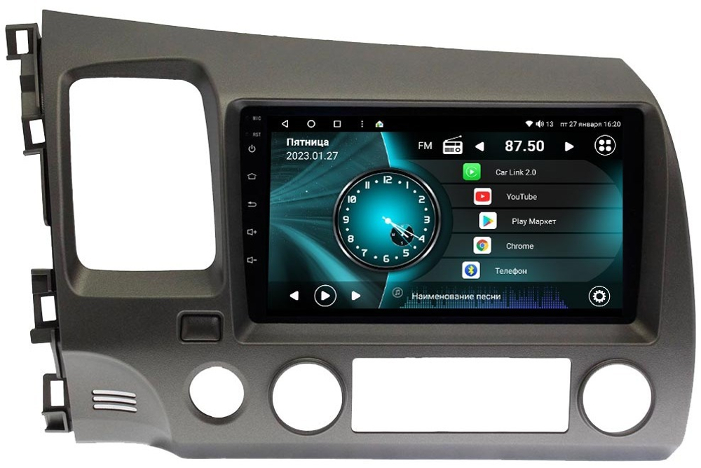Магнитола для Honda Civic 2005-2012 (левый руль, рамка 9)- Vaycar VA20-0044 на Android 13, 8-ядер, 2Гб-32Гб, 4G SIM-слот