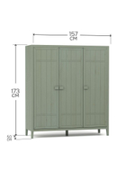 Dipriz Шкаф для одежды Карлос из сосны, 3 двери, 154х50х173, со штангой и полками, эвкалипт